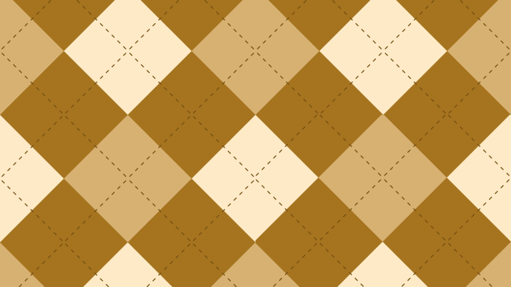 Brown argyle print.