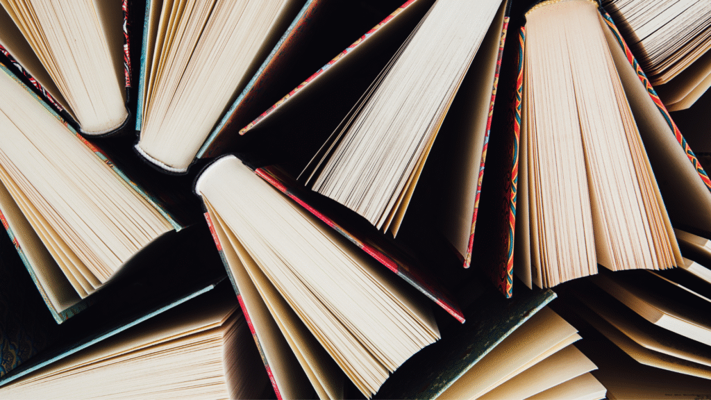 Lots of semi-open books.